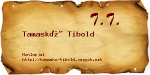Tamaskó Tibold névjegykártya